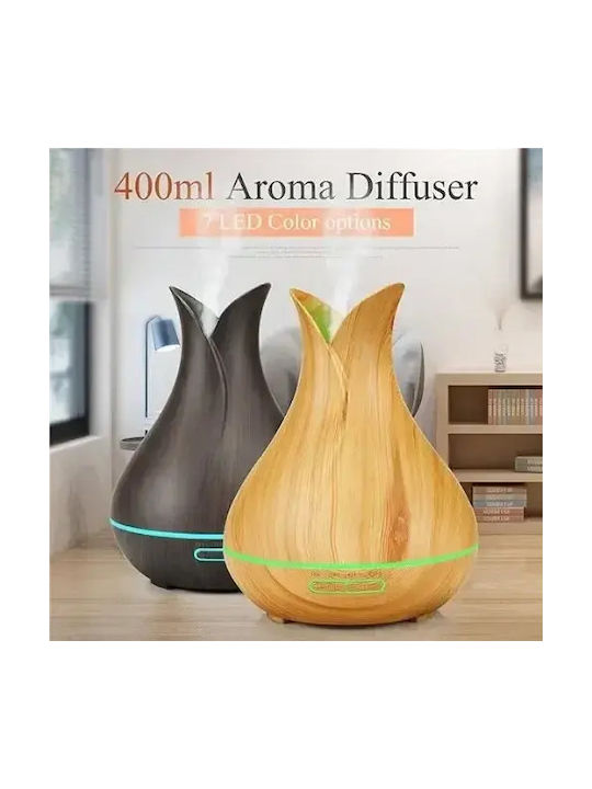 Ultraschall-Luftbefeuchter & Aromatherapie mit LED-Beleuchtung 550ml Aroma-Diffuser 7 LED-Farben Dunkelbraun