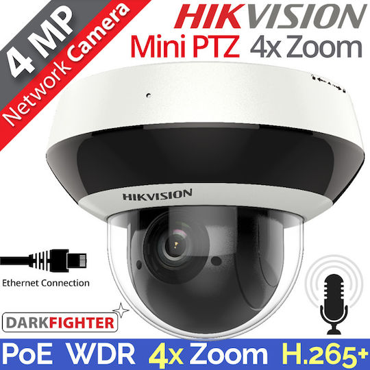 Hikvision Ds-2de2a404iw-de3 IP Surveillance Camera Full HD+ 4MP Waterproof with Microphone and Lens 2.8-12mm