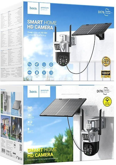 Hoco DI76 IP Dual Κάμερα Παρακολούθησης 4G Full HD 1080p Αδιάβροχη Μπαταρίας με Αμφίδρομη Επικοινωνία και Φακό 3.6mm