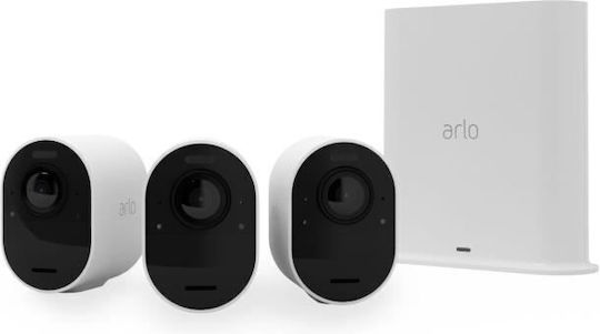 Arlo Ultra 2 IP Κάμερα Παρακολούθησης Wi-Fi 4K Αδιάβροχη με Αμφίδρομη Επικοινωνία και Φακό 2mm