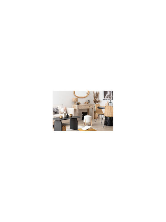 Fabric Garden Stool Outdoor White 41x35x41.5cm