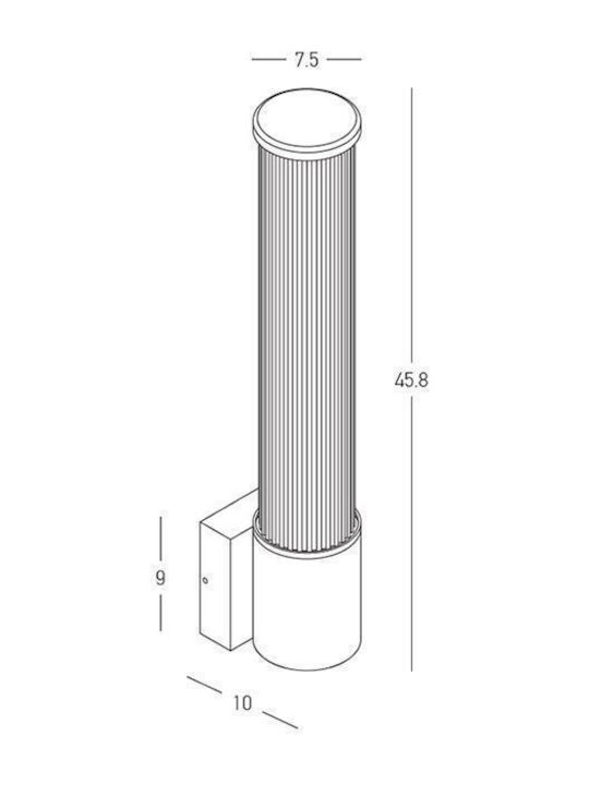 Zambelis Lights Wall-Mounted Outdoor Light LED IP54 12W