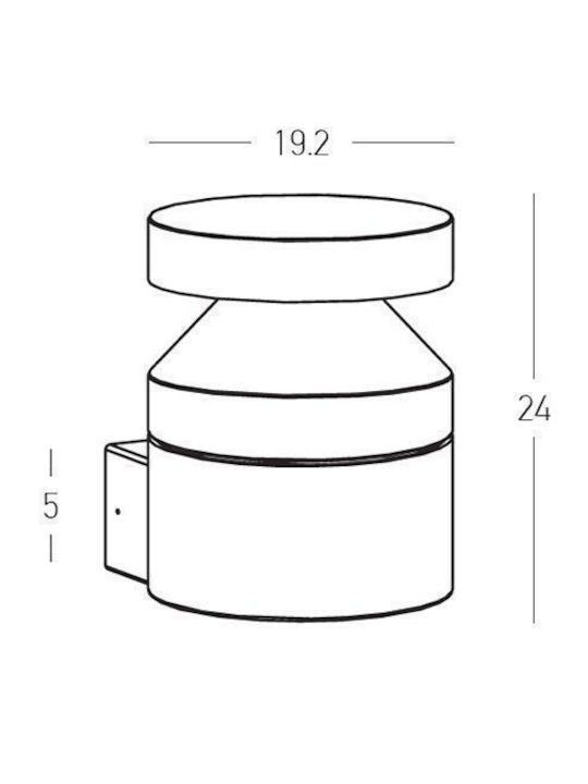 Zambelis Lights Επιτοίχιο Εξωτερικό Φωτιστικό LED IP65 15W