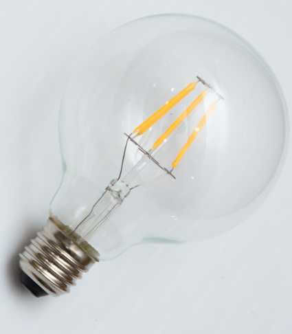 Λάμπα LED 4W 80mm για Ντουί E27 και Σχήμα G80 Θερμό Λευκό