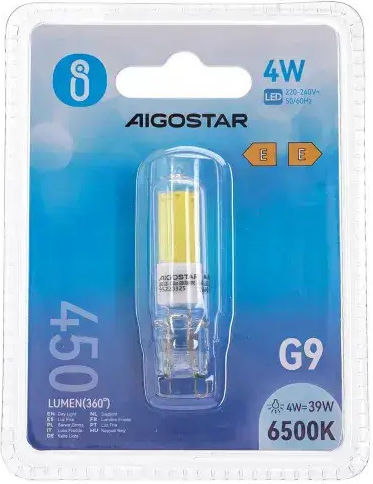 Aigostar Socket LED Bulb 4W for Socket G9 Cool White 450lm