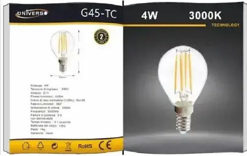 Universo Illuminazione Λάμπα LED 4W για Ντουί E14 Θερμό Λευκό 440lm