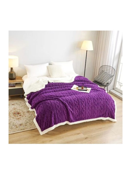 Kotonia Home Husă de pătură cu Umplutură Microfiber Dublu 200x230cm Violet