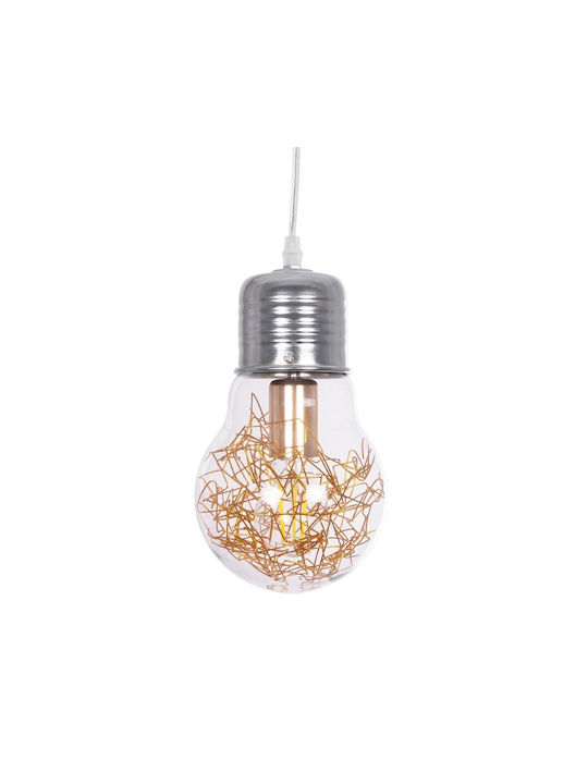 GloboStar Lamp Κρεμαστό Φωτιστικό Διάφανο με Ντουί E27 15x15x27εκ.
