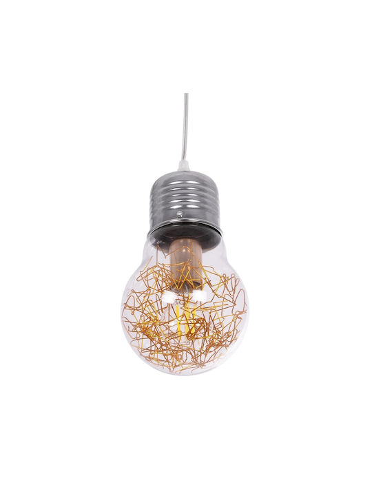 GloboStar Lamp Κρεμαστό Φωτιστικό Διάφανο με Ντουί E27 15x15x27εκ.