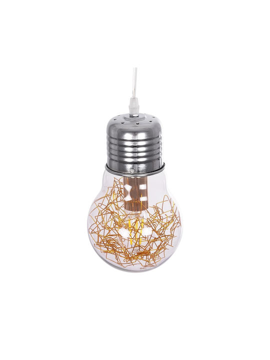 GloboStar Lamp Κρεμαστό Φωτιστικό Διάφανο με Ντουί E27 15x15x27εκ.