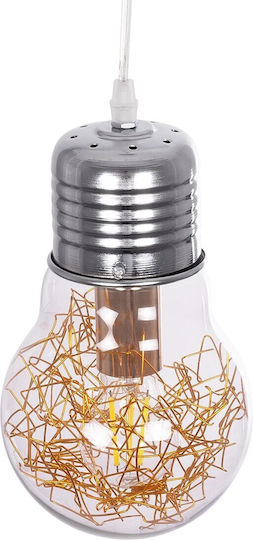 GloboStar Lamp Pendant Light Transparent with Socket E27 15x15x27cm