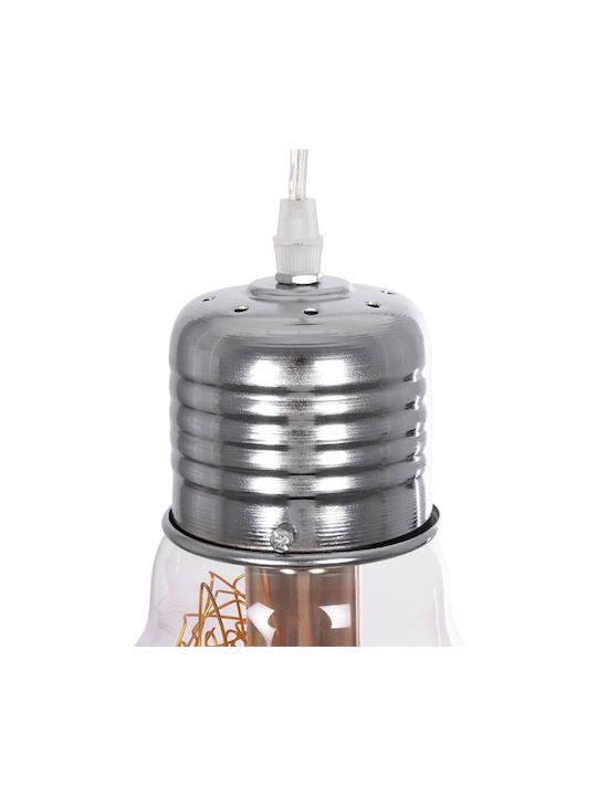 GloboStar Lamp Κρεμαστό Φωτιστικό Διάφανο με Ντουί E27 15x15x27εκ.