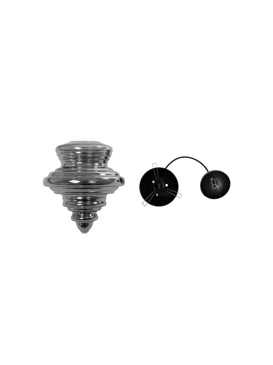 GloboStar Corte Pendant Light Black with Crystals for Socket E27 25x25x30cm