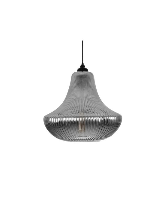 GloboStar Verre Pendant Light Black with Crystals for Socket E27 38x38x34cm