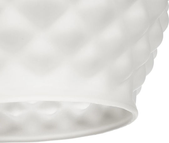 GloboStar Kegel Pendant Light White with Crystals for Socket E27 19x19x19cm