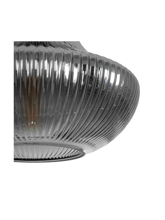 GloboStar Verre Pendant Light Black with Crystals for Socket E27 38x38x34cm