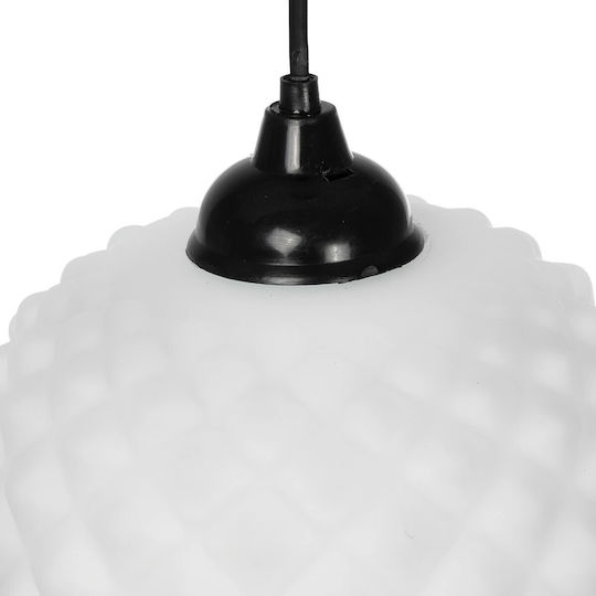 GloboStar Kegel Pendant Light White with Crystals for Socket E27 19x19x19cm