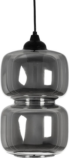 GloboStar Pendant Light Black with Crystals for Socket E27 18x18x31cm