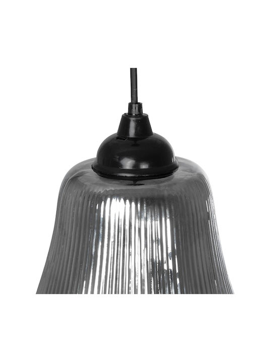 GloboStar Verre Pendant Light Black with Crystals for Socket E27 38x38x34cm