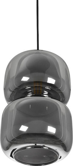 GloboStar Pendant Light Black with Crystals for Socket E27 18x18x31cm