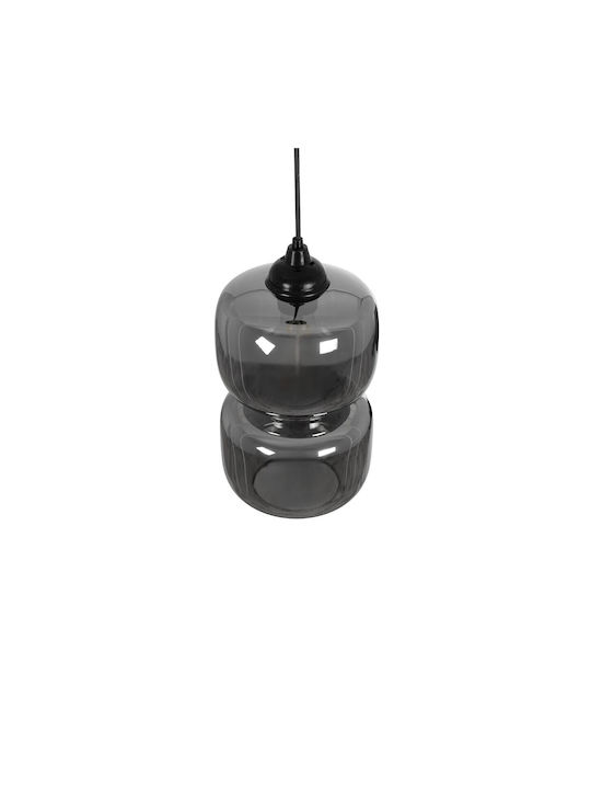 GloboStar Pendant Light Black with Crystals for Socket E27 18x18x31cm
