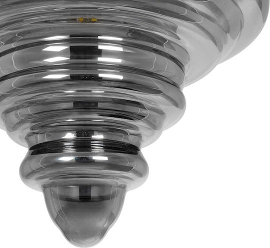 GloboStar Corte Pendant Light Black with Crystals for Socket E27 25x25x30cm