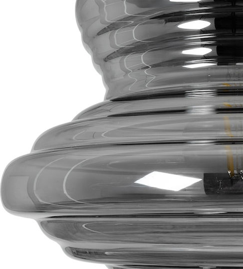 GloboStar Corte Pendant Light Black with Crystals for Socket E27 25x25x30cm