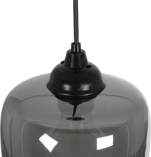 GloboStar Pendant Light Black with Crystals for Socket E27 18x18x31cm