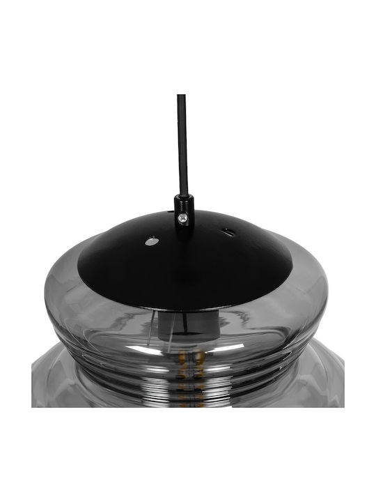 GloboStar Corte Pendant Light Black with Crystals for Socket E27 25x25x30cm