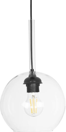 GloboStar Mprala Pendant Light Transparent with Crystals for Socket E27 20x20x18cm