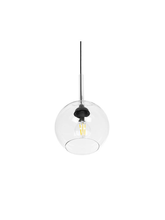 GloboStar Mprala Pendant Light Transparent with Crystals for Socket E27 20x20x18cm