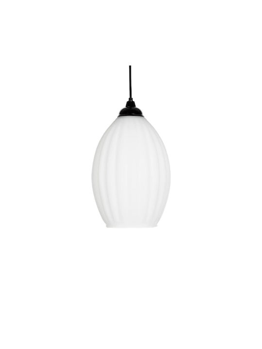 GloboStar Pendant Light White with Crystals for Socket E27 19x19x26cm
