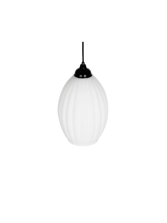 GloboStar Pendant Light White with Crystals for Socket E27 19x19x26cm
