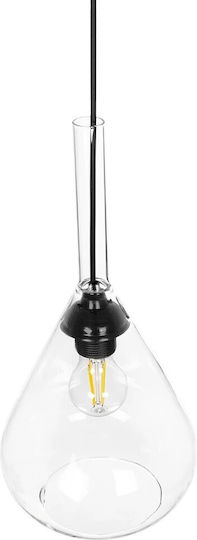 GloboStar Pendant Light Transparent with Crystals for Socket E27 20x20x42cm