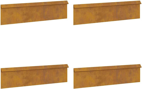 vidaXL Bordură de Grădină din Metal în Culoarea Maro 1.0m x 25cm