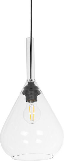GloboStar Pendant Light Transparent with Crystals for Socket E27 20x20x42cm