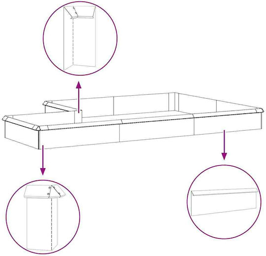 vidaXL Bordură de Grădină din Metal în Culoarea Maro 25x13.5cm
