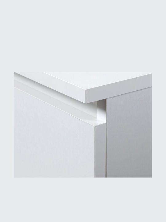 Birou de Calculatoare Pikse din Lemn Alb 90x50x77cm