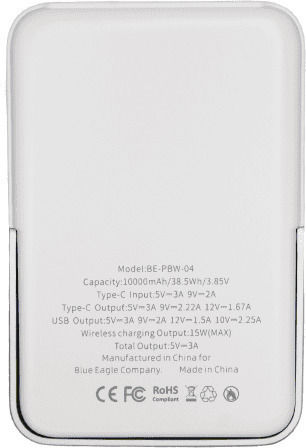 Blue Eagle Be-pbw-04 MagSafe Power Bank 3in1 Built In Bracket 10000mAh White