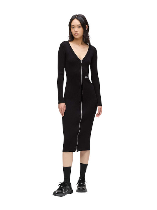 Midi Φόρεμα Πλεκτό Black
