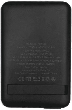 Blue Eagle Be-pbw-05 Magsafe Power Bank 3in1 Built In Bracket 10000mah Black