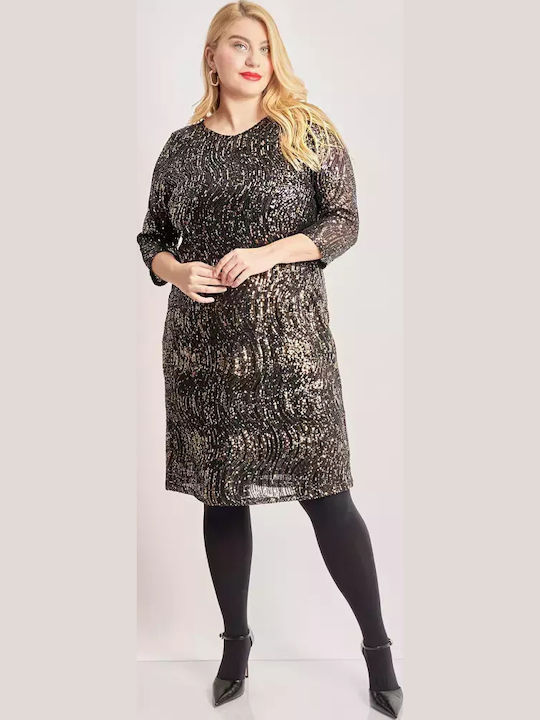 Midi Evening Dress Gold