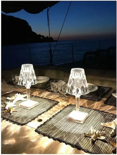 Led Επαναφορτιζόμενο Rgb Επιτραπέζιο Φωτιστικό Crystal Lamp Τηλεχειριστήριο Rz-122 Διάφανο