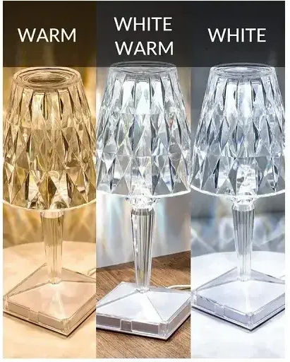 Led Επαναφορτιζόμενο Rgb Επιτραπέζιο Φωτιστικό Crystal Lamp Τηλεχειριστήριο Rz-122 Διάφανο