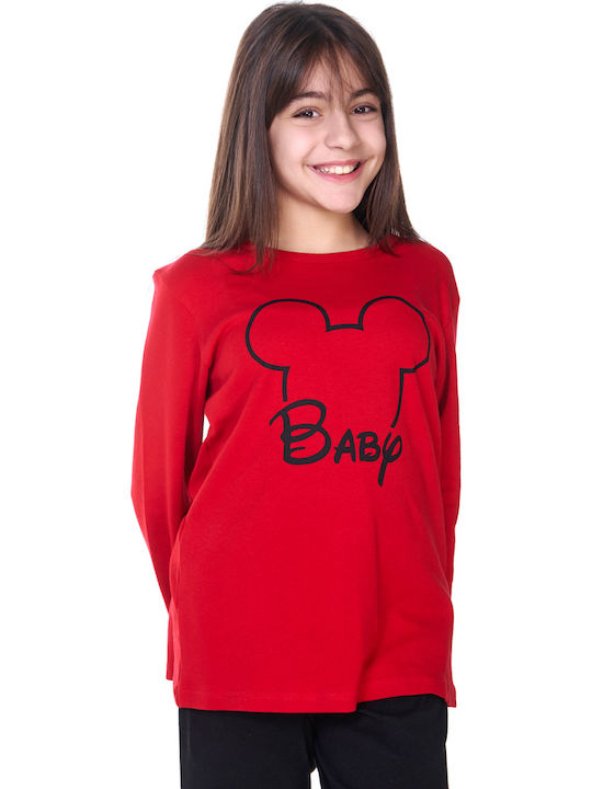 Comfort Kinder Schlafanzug Winterlich Red
