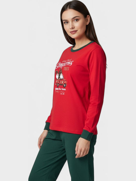 Nina Club Детска пижама Зимна Red