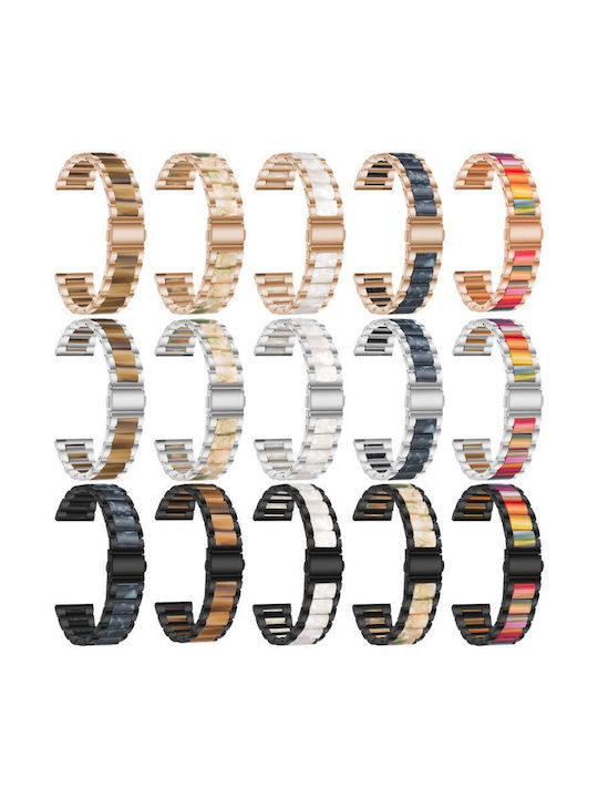Metal Watch Strap Three Beads Samsung Galaxy Fit3 Black Brown