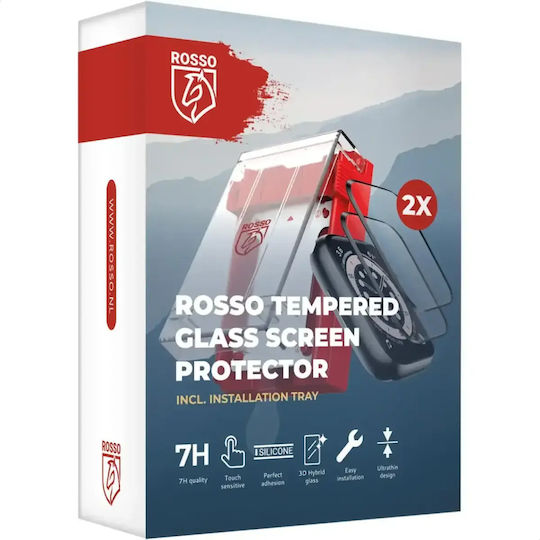 Tempered Glass Apple Watch SE 6 5 4 40mm Red Screen Protector Installation Tray 2 Pieces Black 8719246474392