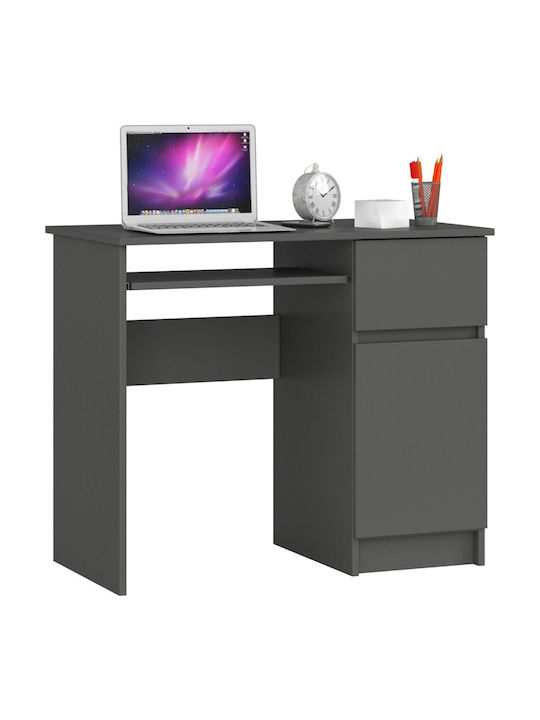 Birou de Calculatoare Piksel din Lemn Stejar Gri 90x50x77cm