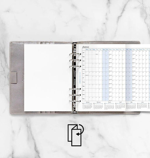 Filofax English Horizontal Annual Planner 2026 White 14.8x21cm